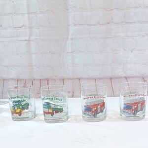 Vintage 1996 Hess Fire Truck Glass Set Of 4